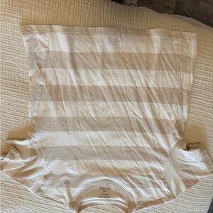 American Eagle Outfitters Beige and Cream Striped Tee